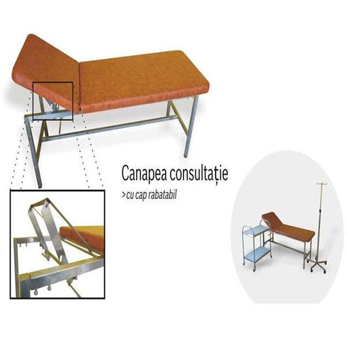 Canapea consultatii inox cu suport de hartie | Alexa Medical