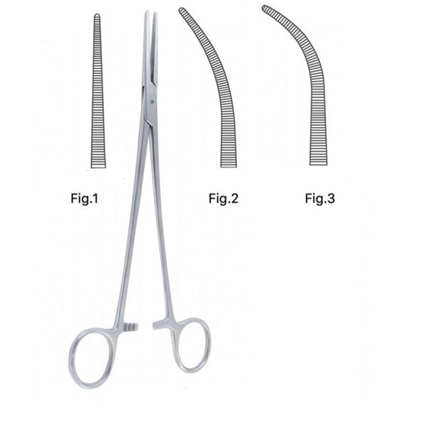 Pensa hemostatica Heiss, dreapta/curba, 20 cm