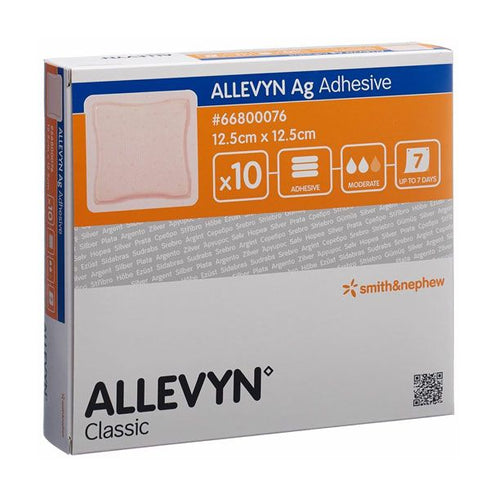Pansament steril superabsorbant ALLEVYN Ag Adhesive, 12.5 cm x 12.5 cm, 10 buc.