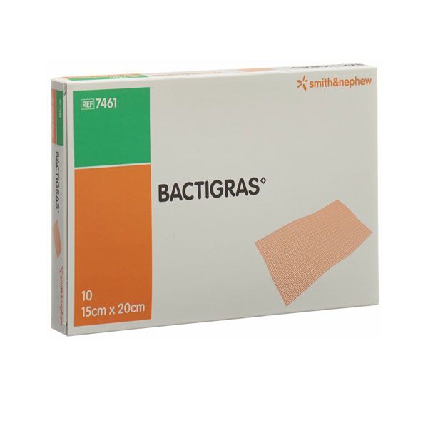 Pansament cu parafina BACTIGRAS, 15 cm x 20 cm, 10 buc.