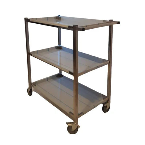 Carucior transport alimente, din inox, cu 3 blaturi