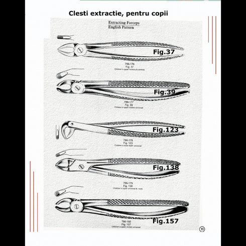 Cleste extractie copii, diverse modele