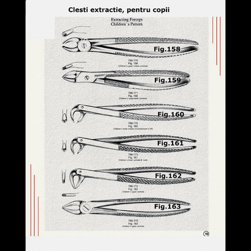 Cleste extractie copii, diverse modele