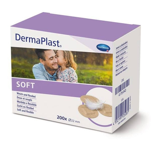 Plasturi rotunzi DERMAPLAST sensitive spots, 200 buc.