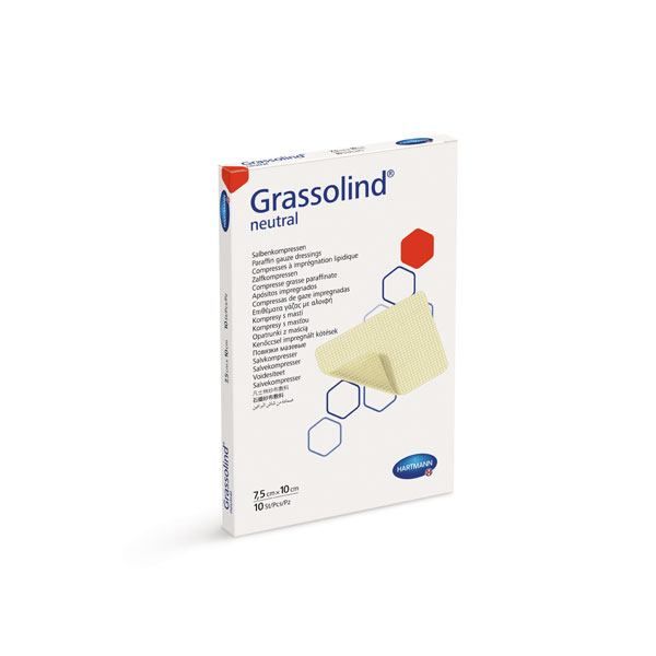 Comprese impregnate cu unguent neutru si parafina GRASSOLIND 7,5 x 10 cm, cutie 10buc| Alexa Medical