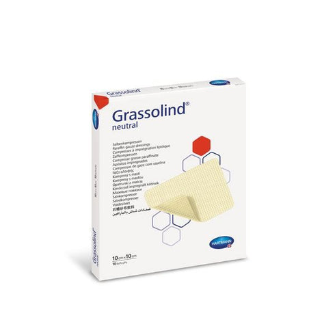 Comprese impregnate cu unguent neutru si parafina GRASSOLIND 10 x 10 cm, 10buc| Alexa Medical