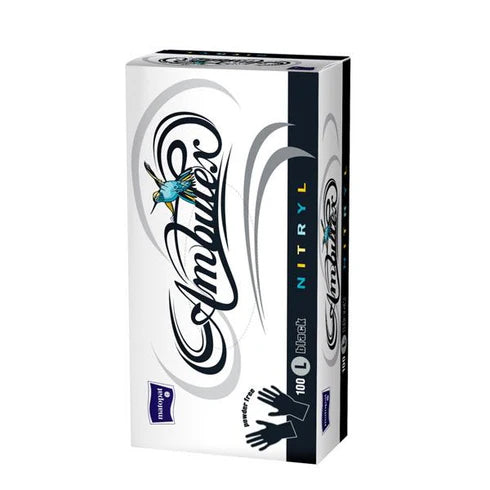 Manusi nitril nepudrate, negre, Ambulex