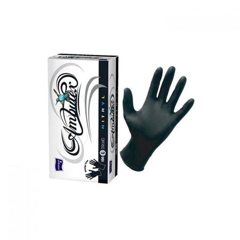 Manusi nitril nepudrate, negre, Ambulex