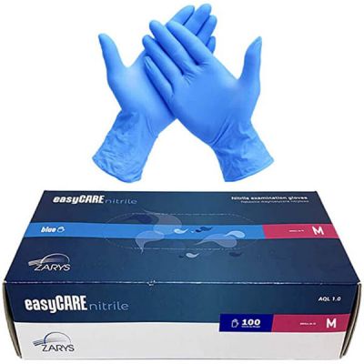 Manusi de examinare nitril nepudrate - albastre, easyCARE