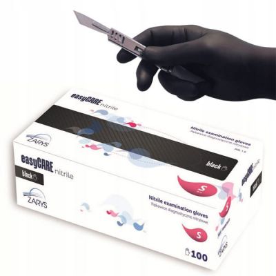 Manusi de examinare nitril nepudrate - negre, easyCARE