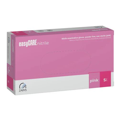 Manusi de examinare nitril nepudrate - roz, easyCARE