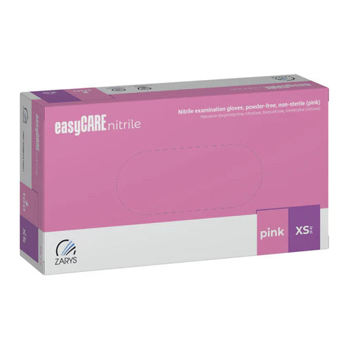 Manusi de examinare nitril nepudrate - roz, easyCARE