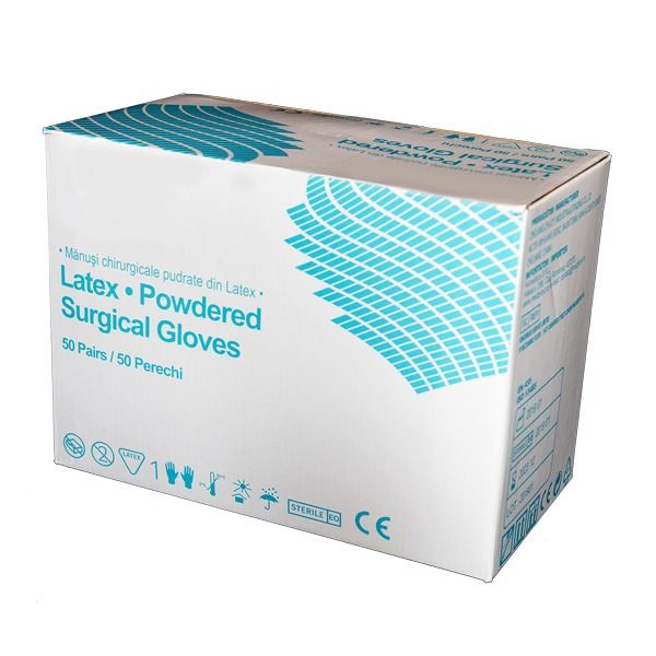 Mănuși chirurgicale sterile latex pudrate