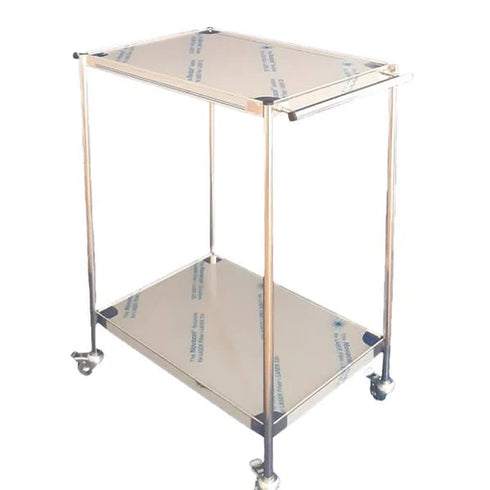 Masa instrumentar inox cu manere orizontale si 2 blaturi