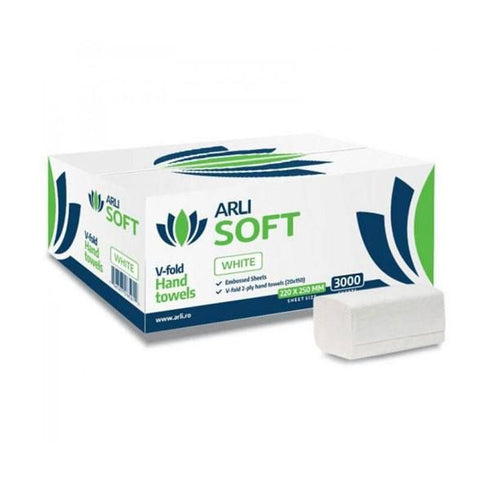 Prosoape de hartie pliate, 2 straturi - alb