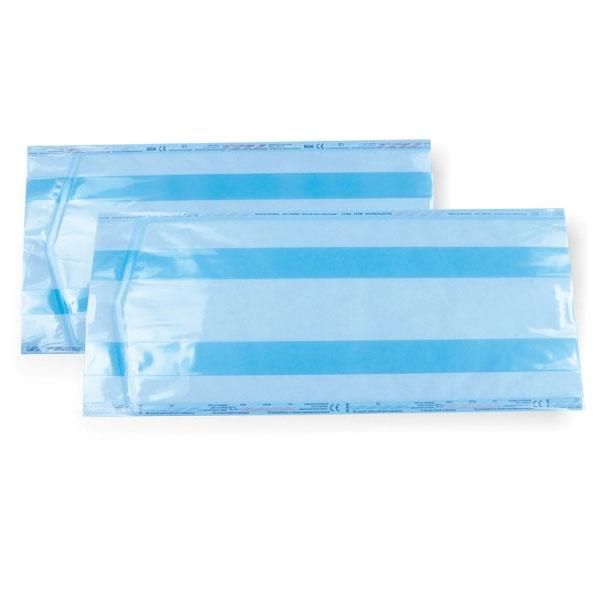 Pungi sterilizare autoadezive pentru autoclav, cu pliu, 75x250x30 mm, 100 buc.