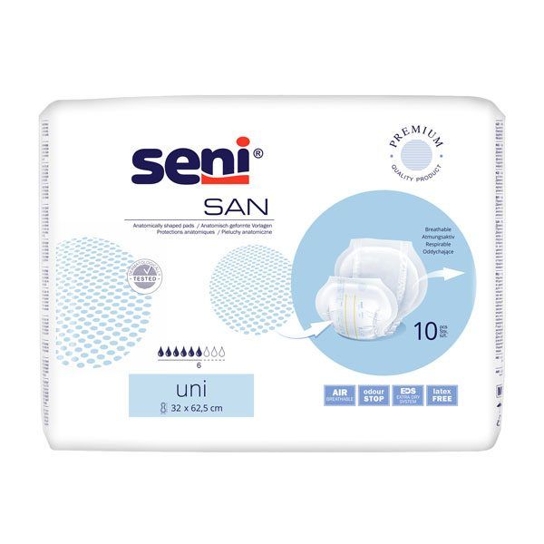 Absorbant urologic SENI SAN UNI, 6 picaturi, 10 bucati
