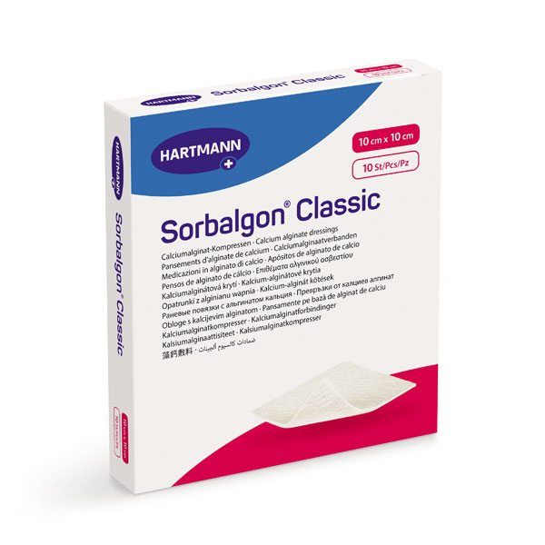 Pansament din alginat de calciu SORBALGON 10 x 10 cm, 10 buc.